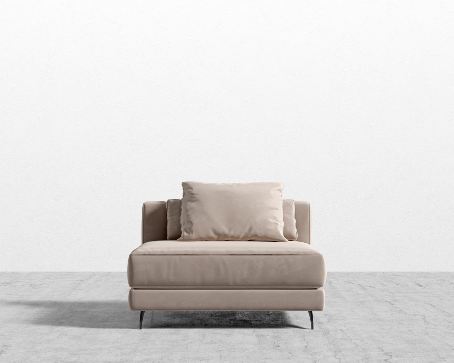 Berlin Armless - Black - Berlin, Plush Velvet - Blush