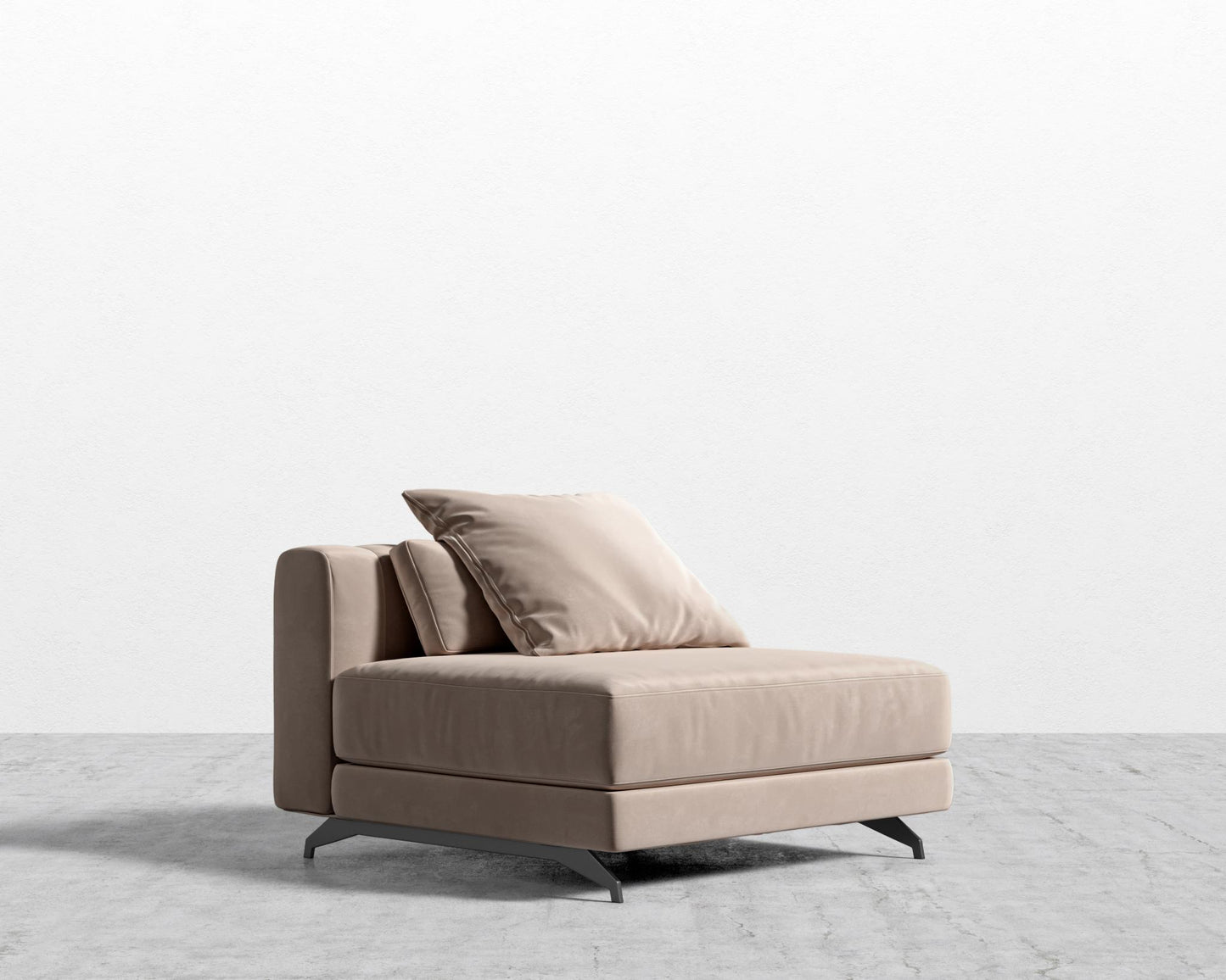 Berlin Armless - Black - Berlin, Plush Velvet - Blush