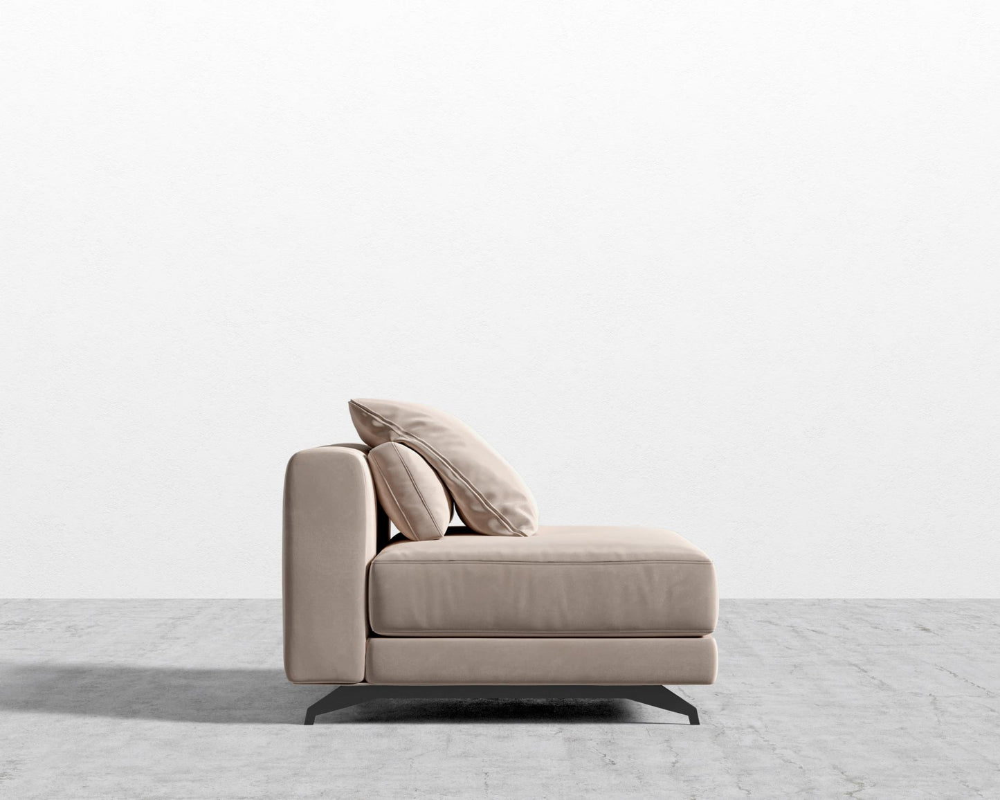 Berlin Armless - Black - Berlin, Plush Velvet - Blush