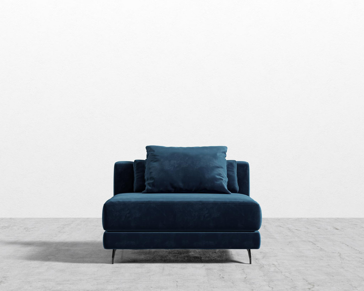 Berlin Armless - Black - Berlin, Plush Velvet - Cobalt