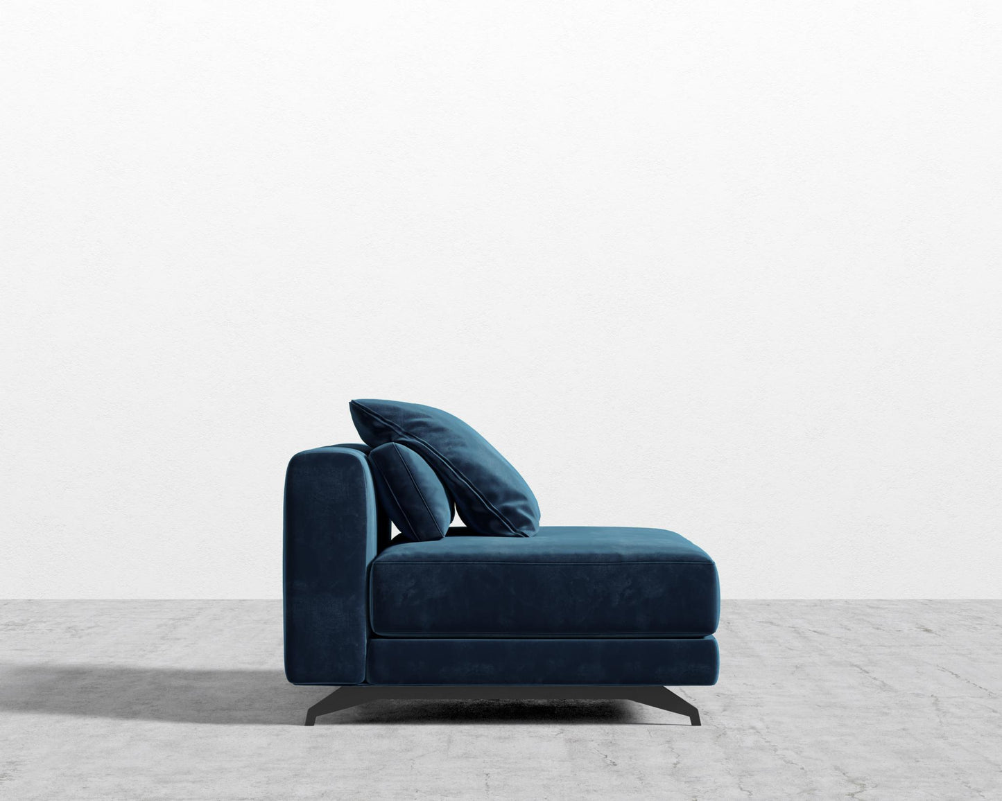 Berlin Armless - Black - Berlin, Plush Velvet - Cobalt