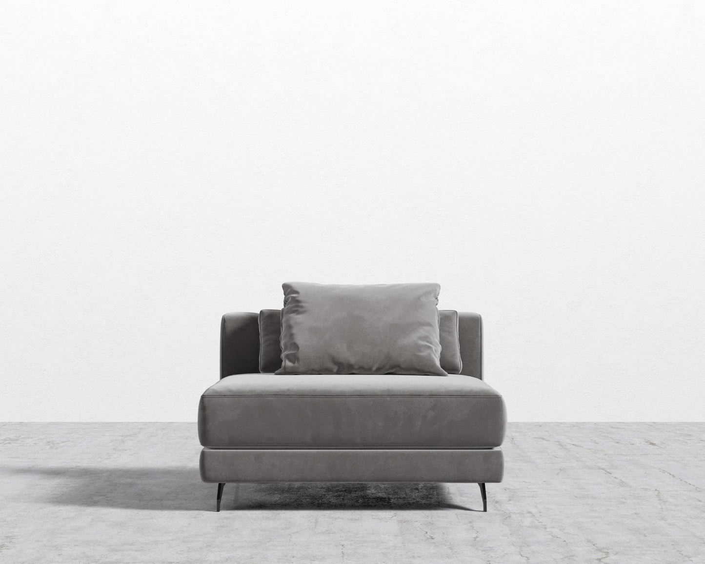 Berlin Armless - Black - Berlin, Plush Velvet - Glacier Grey