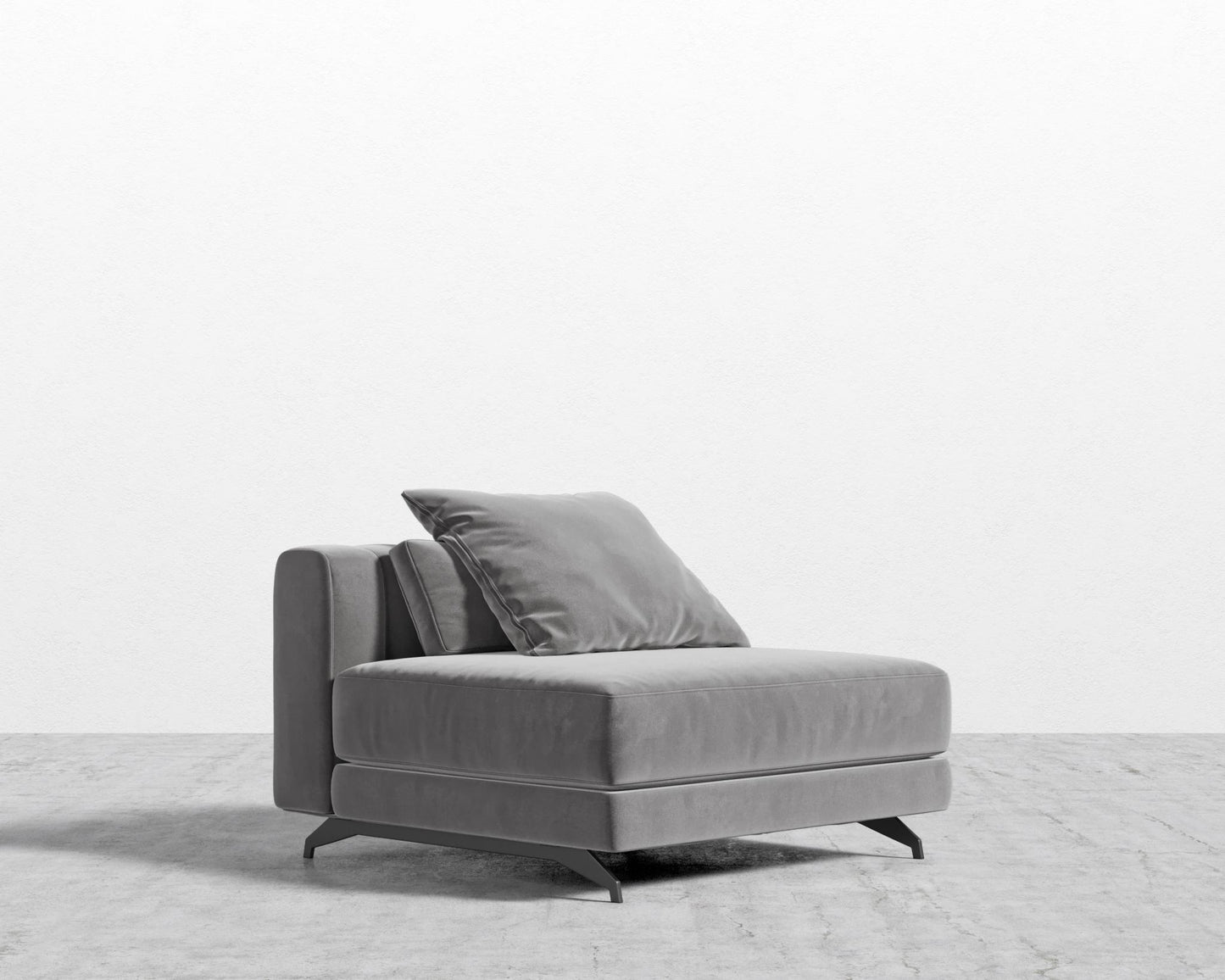 Berlin Armless - Black - Berlin, Plush Velvet - Glacier Grey