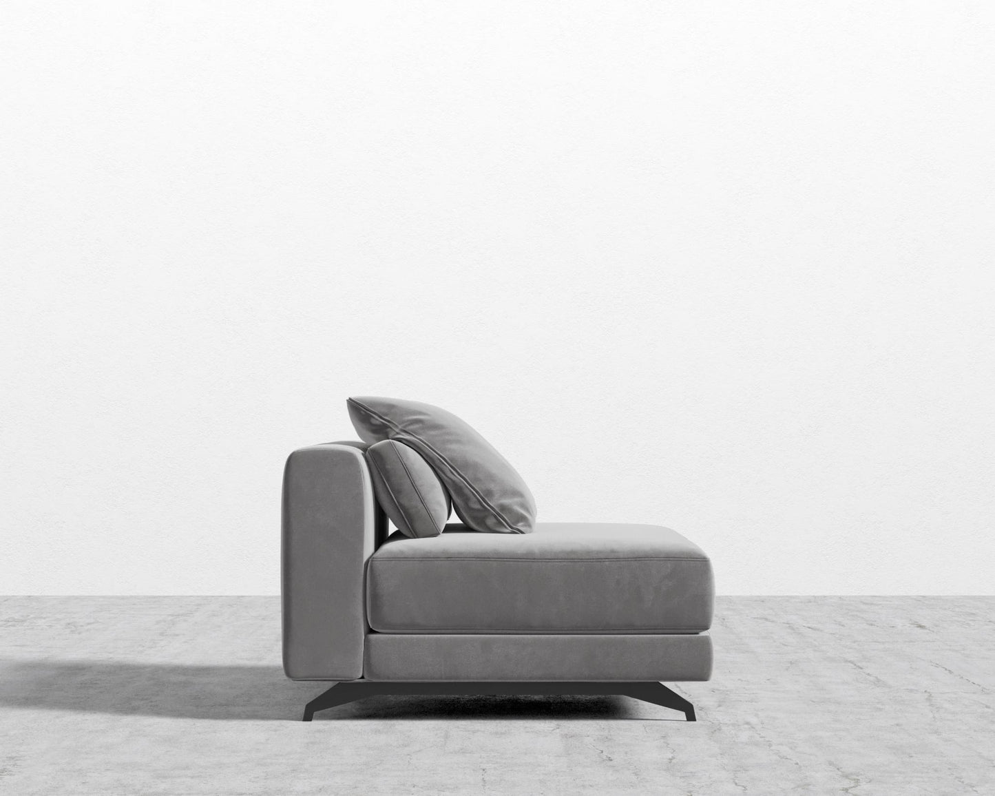 Berlin Armless - Black - Berlin, Plush Velvet - Glacier Grey