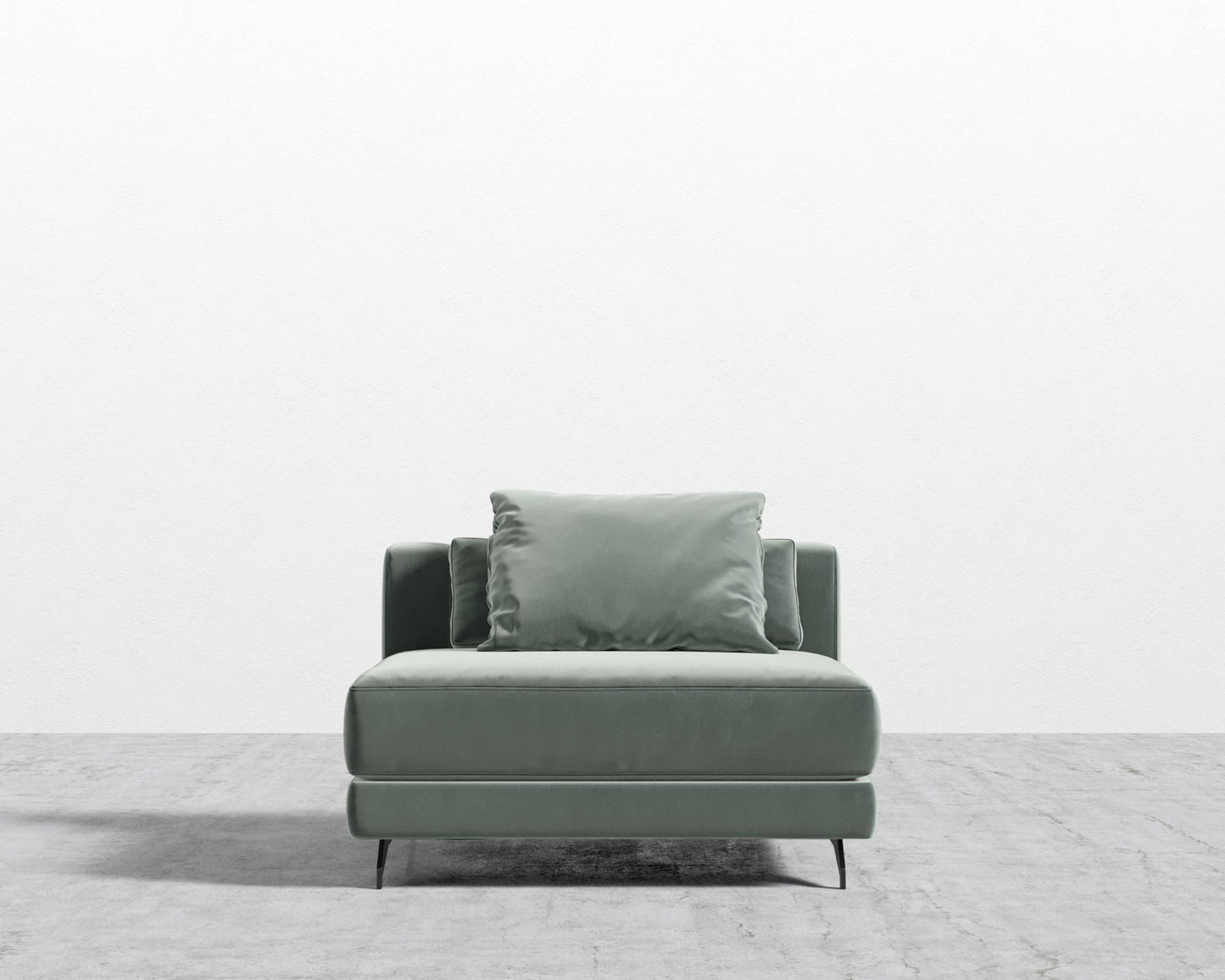 Berlin Armless - Black - Berlin, Plush Velvet - Moonstone