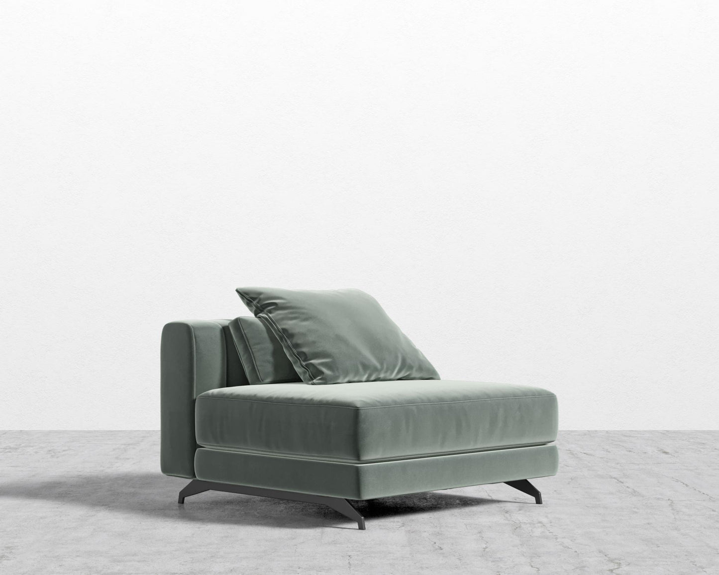 Berlin Armless - Black - Berlin, Plush Velvet - Moonstone