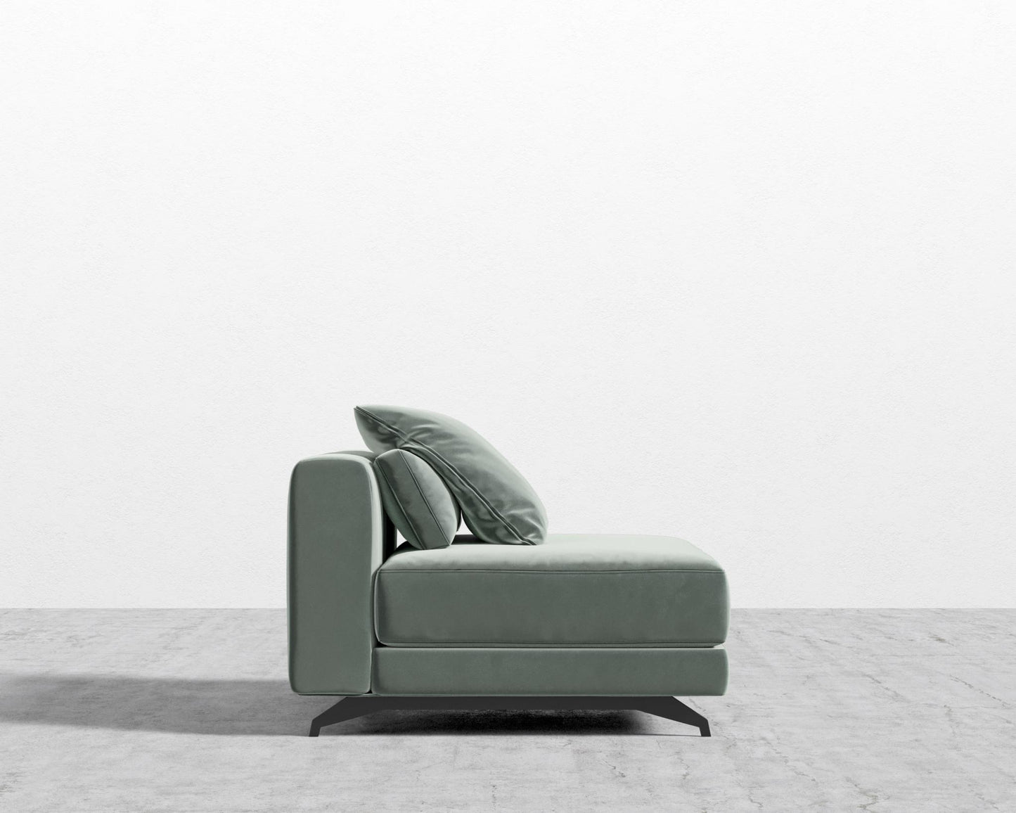 Berlin Armless - Black - Berlin, Plush Velvet - Moonstone