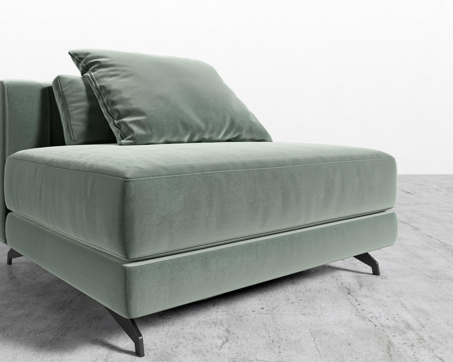 Berlin Armless - Black - Berlin, Plush Velvet - Moonstone