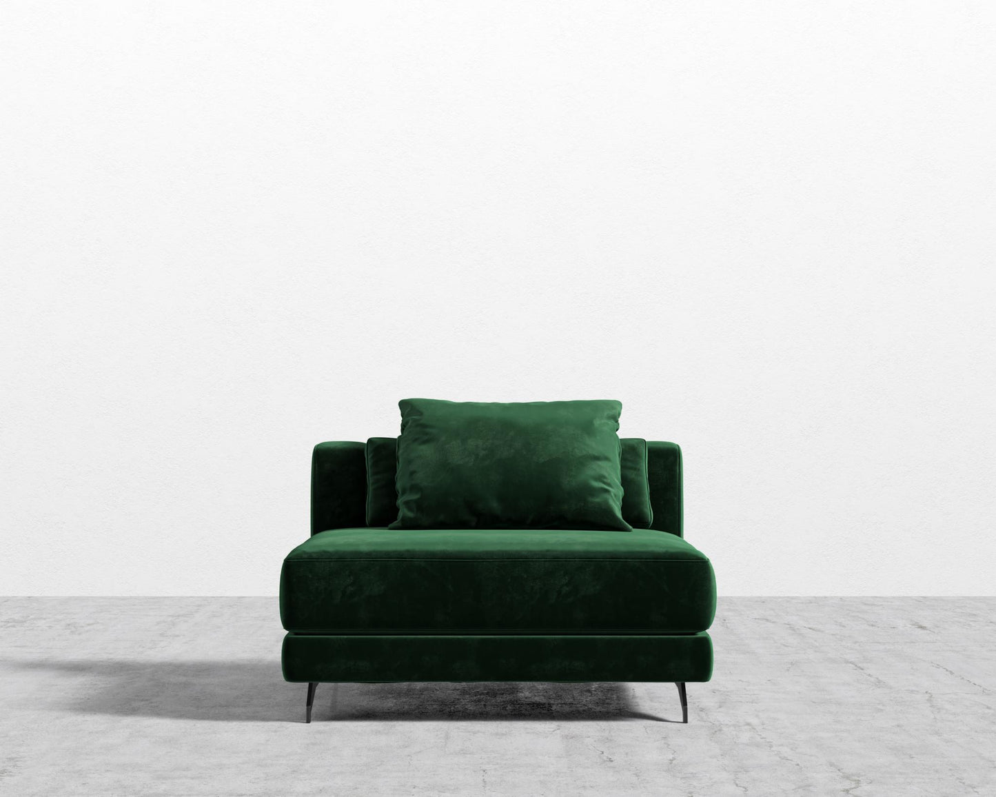 Berlin Armless - Black - Berlin, Plush Velvet - Moss