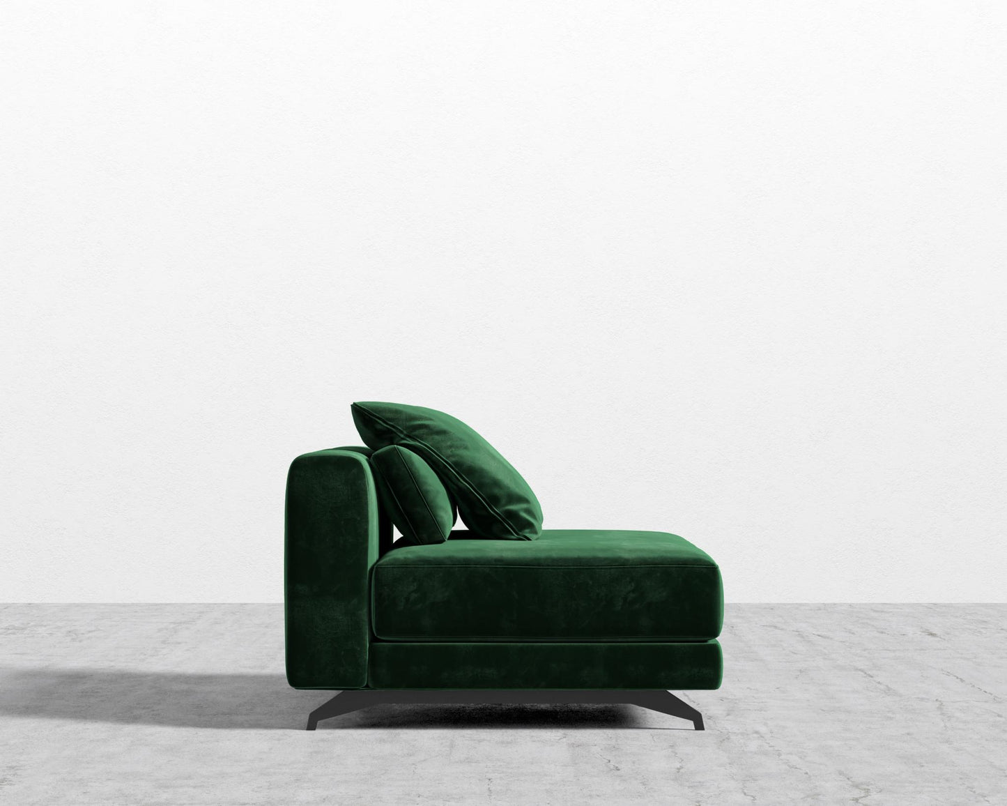 Berlin Armless - Black - Berlin, Plush Velvet - Moss