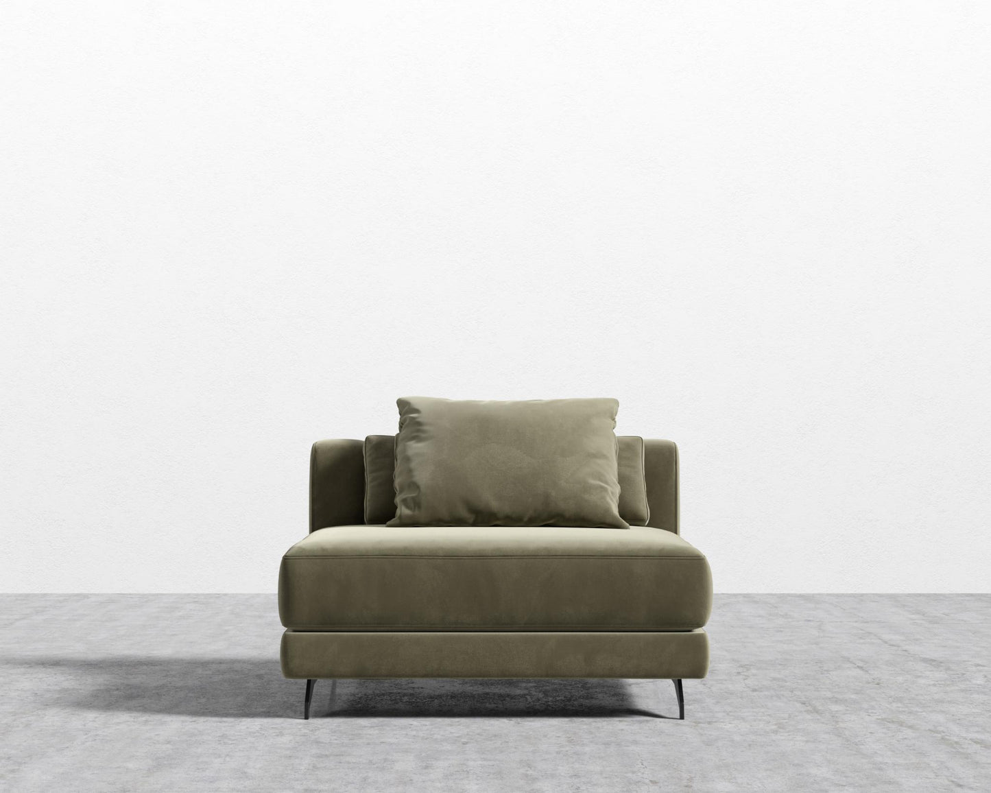 Berlin Armless - Black - Berlin, Signature Plush Velvet - Olive Green