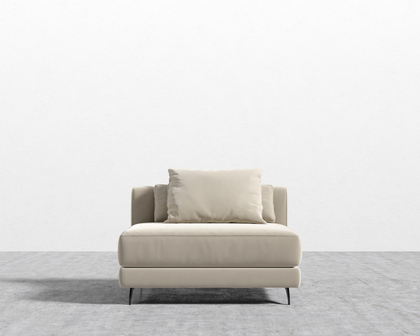 Berlin Armless - Black - Berlin, Signature Plush Velvet - Warm Taupe