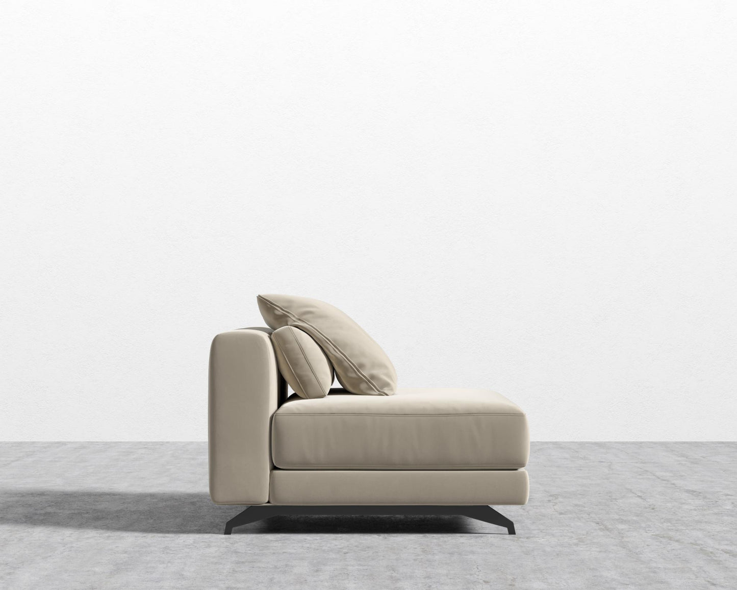 Berlin Armless - Black - Berlin, Signature Plush Velvet - Warm Taupe