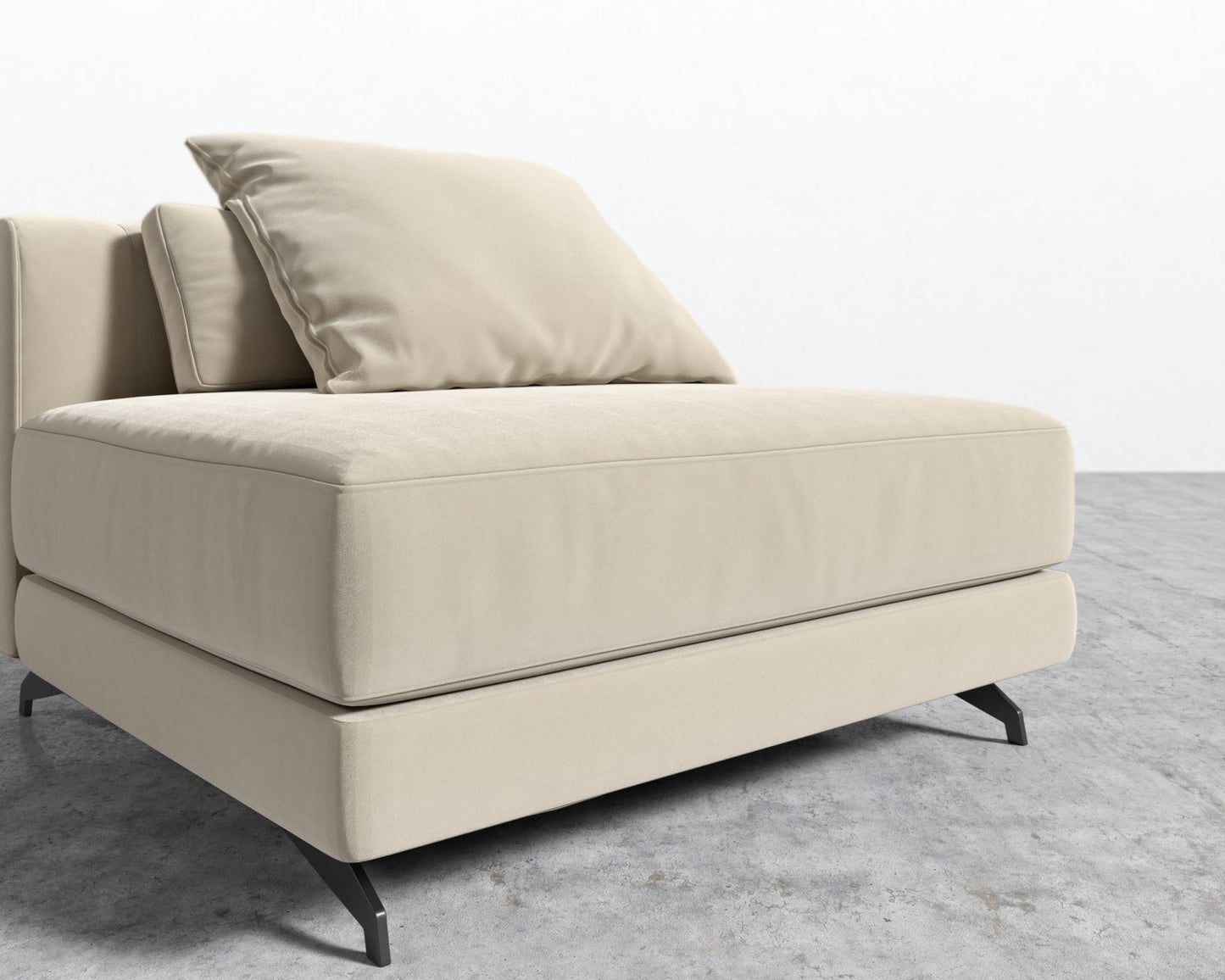 Berlin Armless - Black - Berlin, Signature Plush Velvet - Warm Taupe