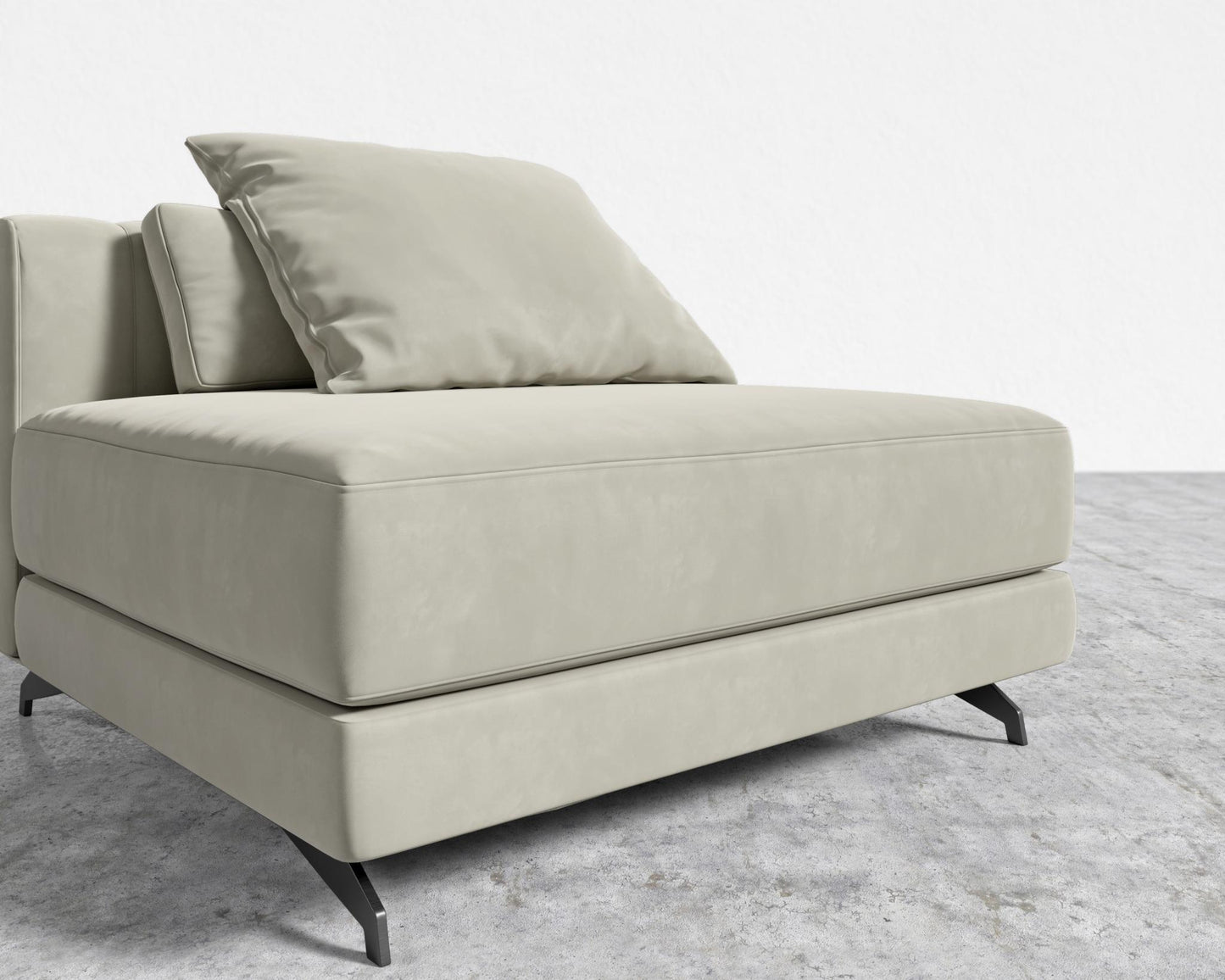 Berlin Armless - Black - Berlin, Plush Velvet - Oat