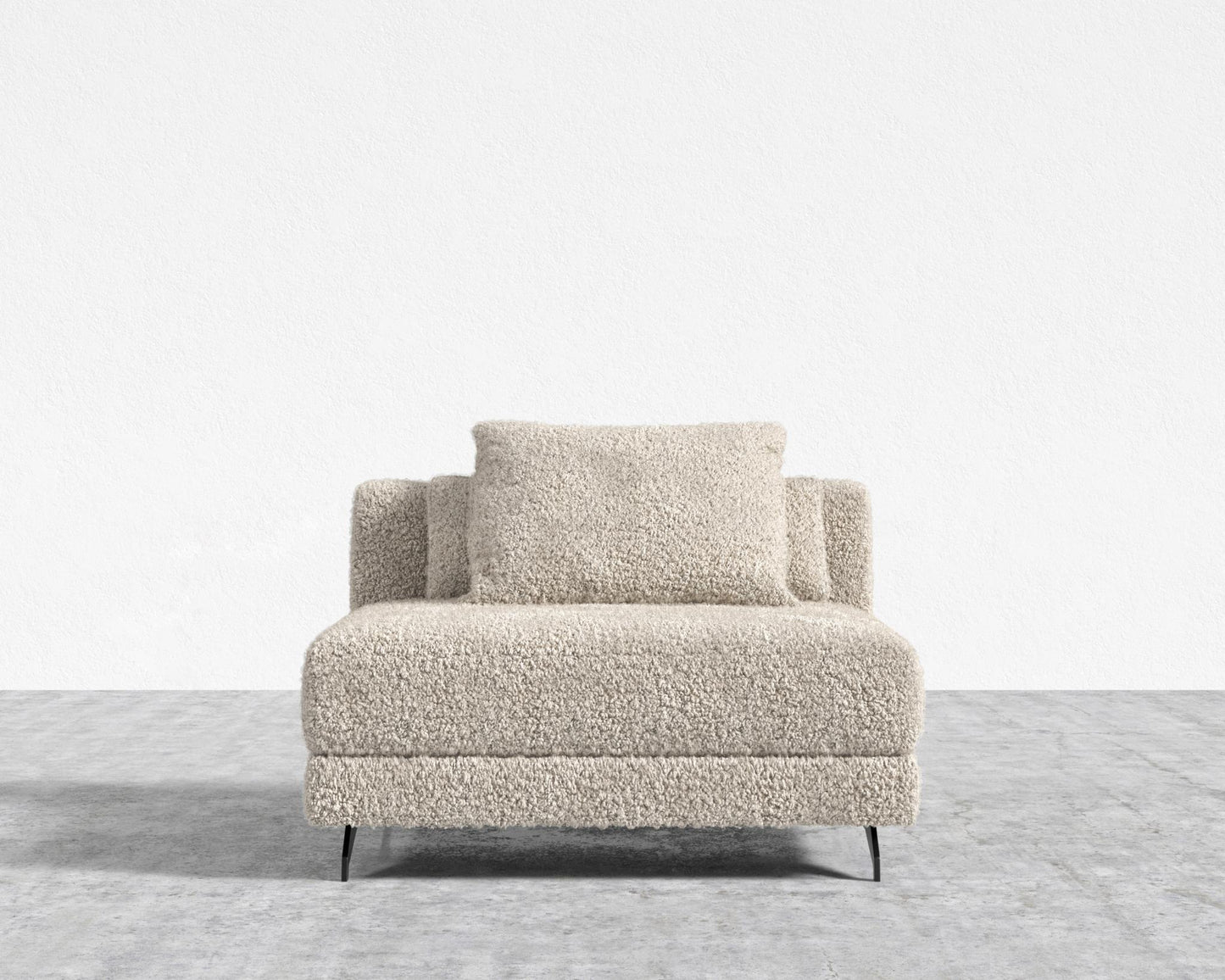 Berlin Armless - Black - Berlin, Shearling - Almond