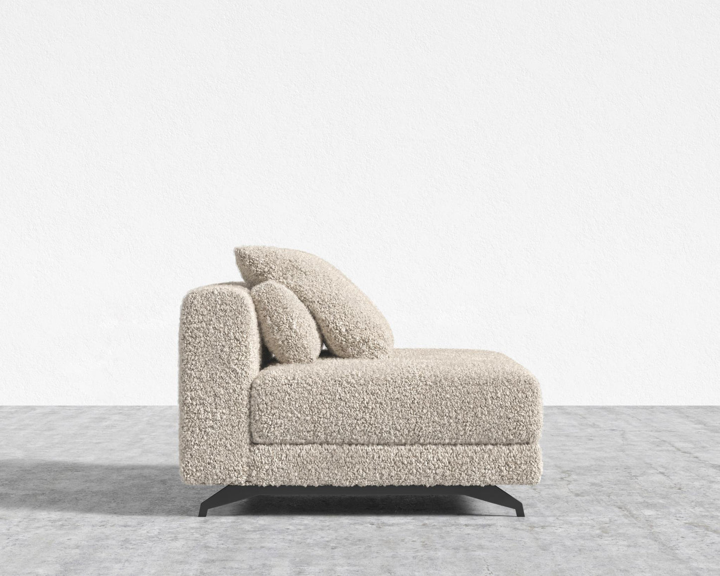 Berlin Armless - Black - Berlin, Shearling - Almond