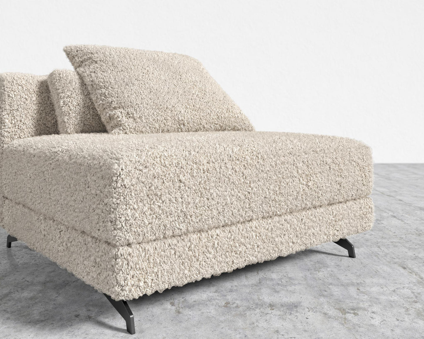 Berlin Armless - Black - Berlin, Shearling - Almond