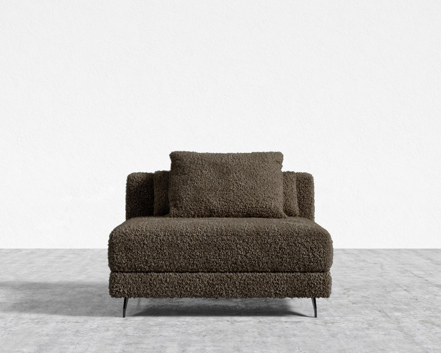 Berlin Armless - Black - Berlin, Shearling - Espresso