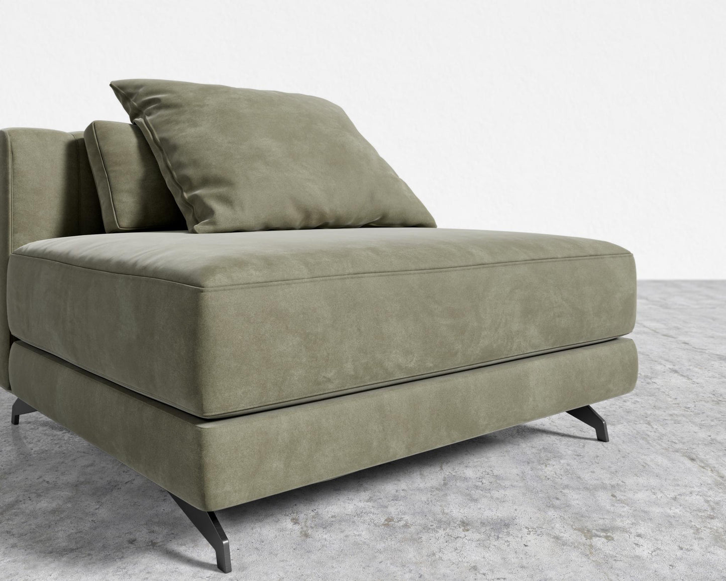 Berlin Armless - Black - Berlin, Venice Vegan Suede - Sage