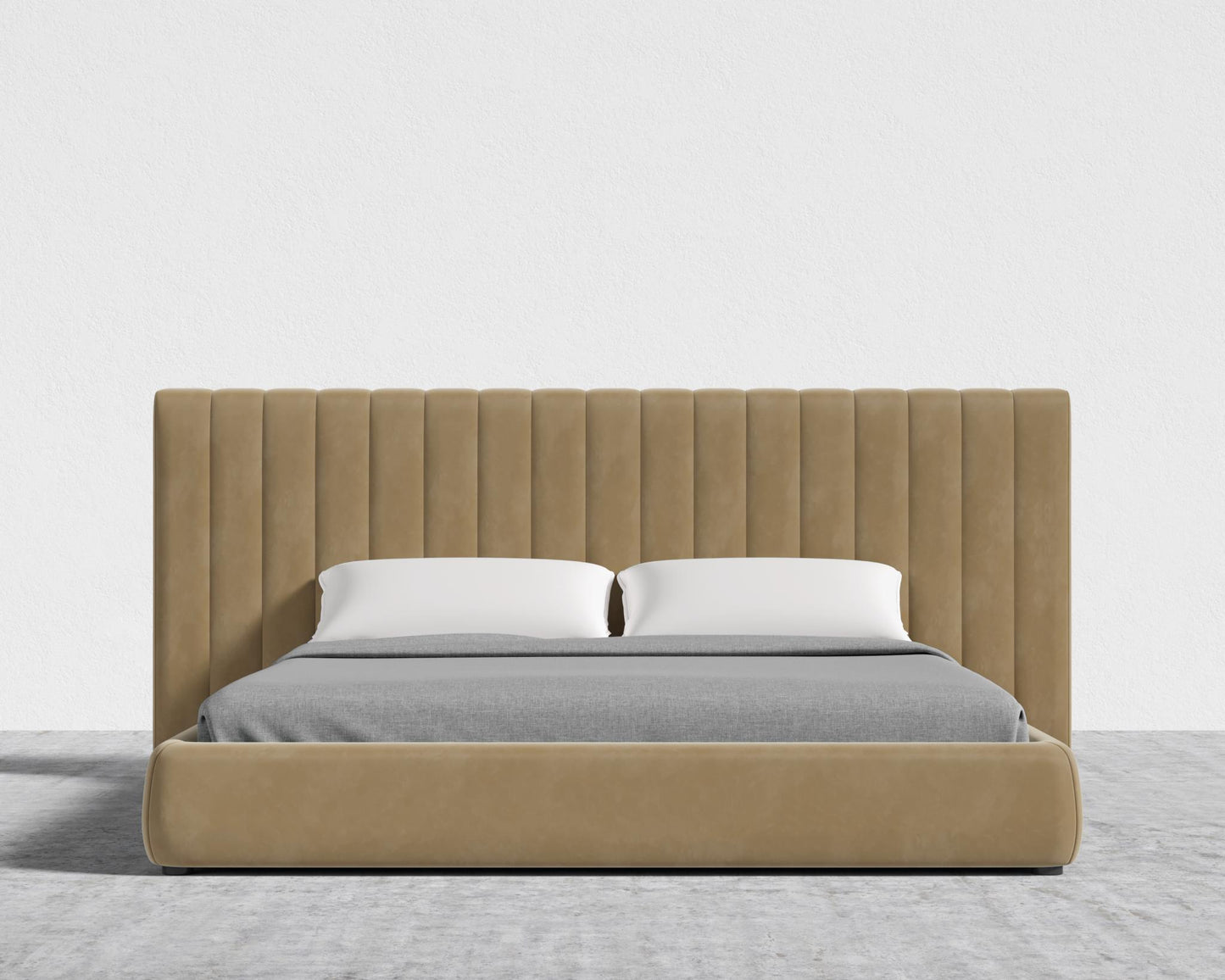 Berlin Bed - King, Plush Velvet - Dune