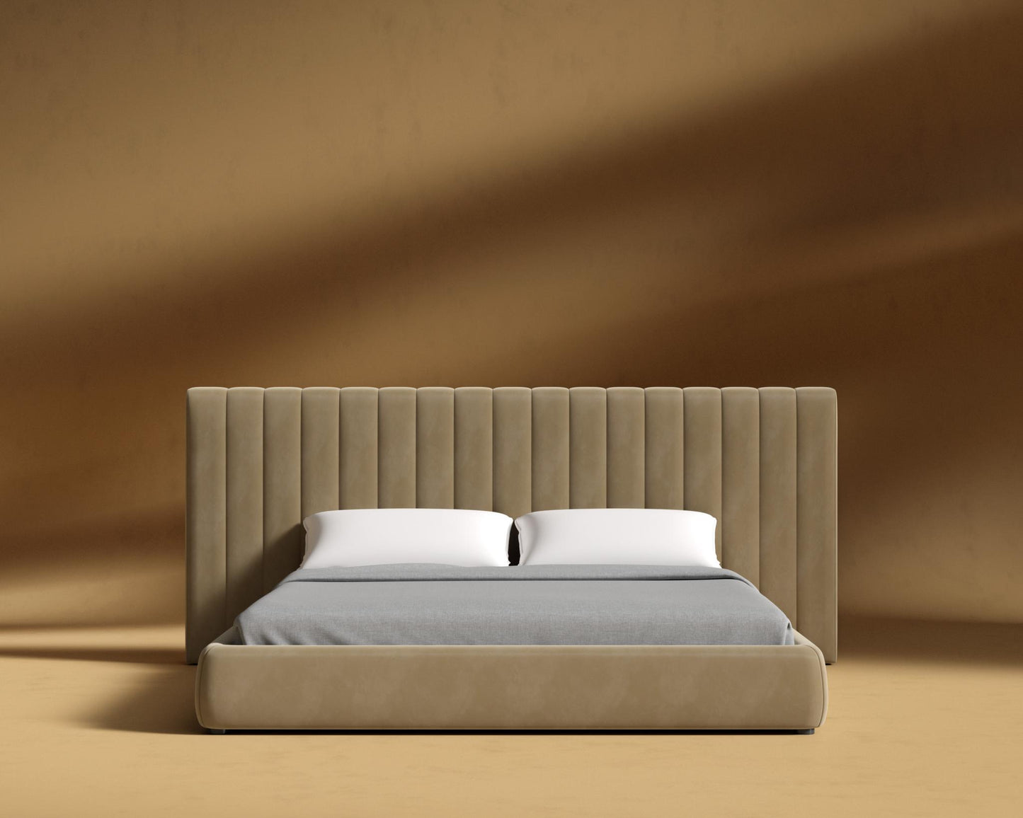 Berlin Bed - King, Plush Velvet - Dune