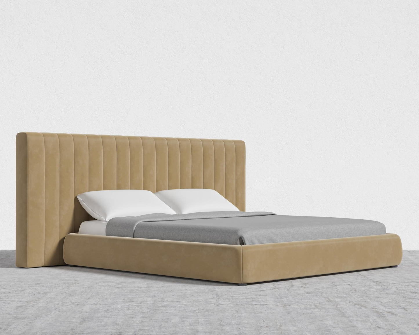 Berlin Bed - King, Plush Velvet - Dune