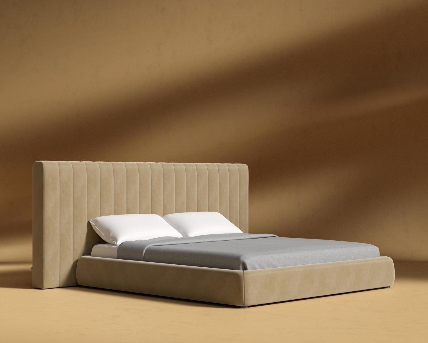 Berlin Bed - King, Plush Velvet - Dune