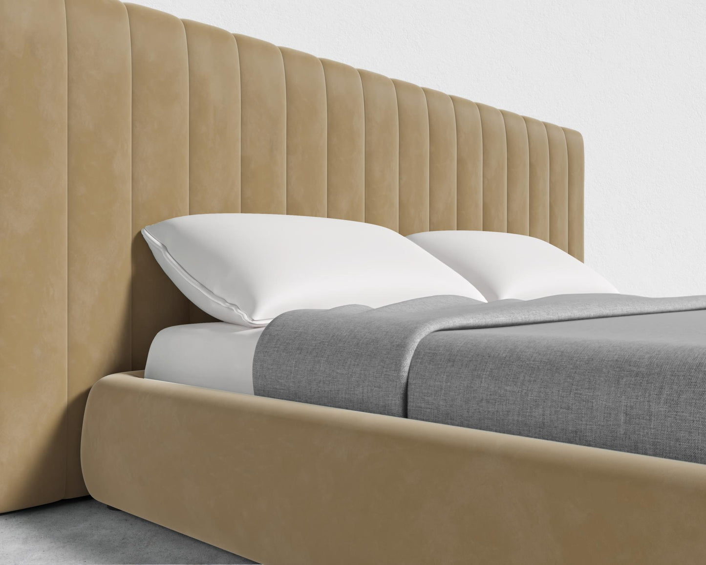 Berlin Bed - King, Plush Velvet - Dune