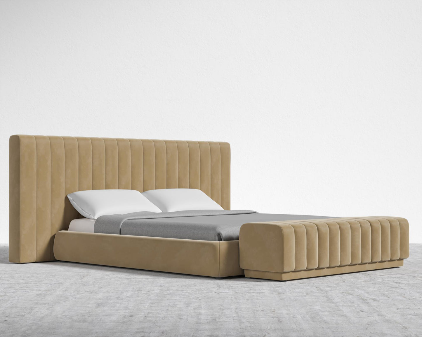 Berlin Bed - King, Plush Velvet - Dune