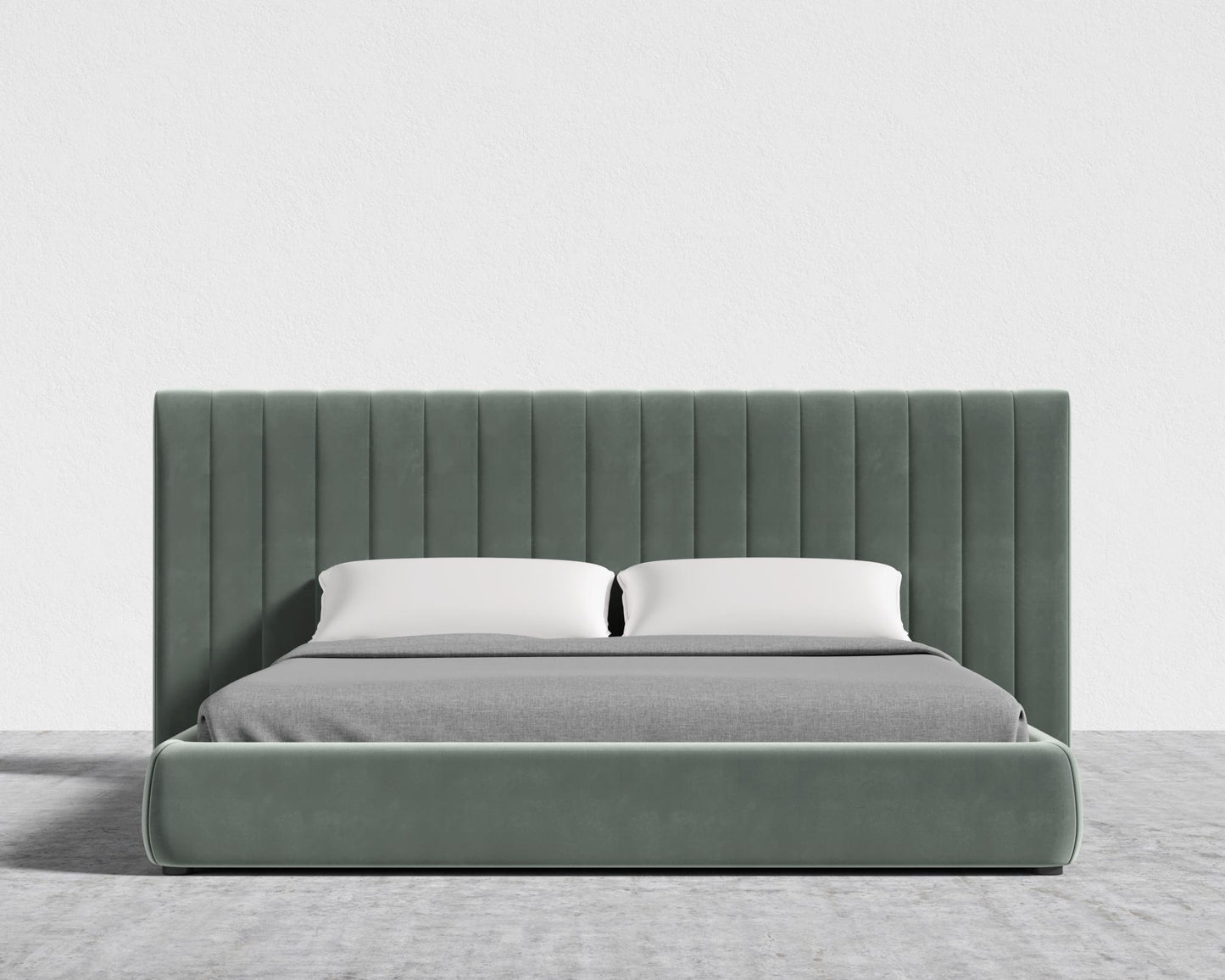 Berlin Bed - King, Plush Velvet - Moonstone