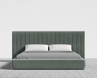 Berlin Bed - King, Plush Velvet - Moonstone