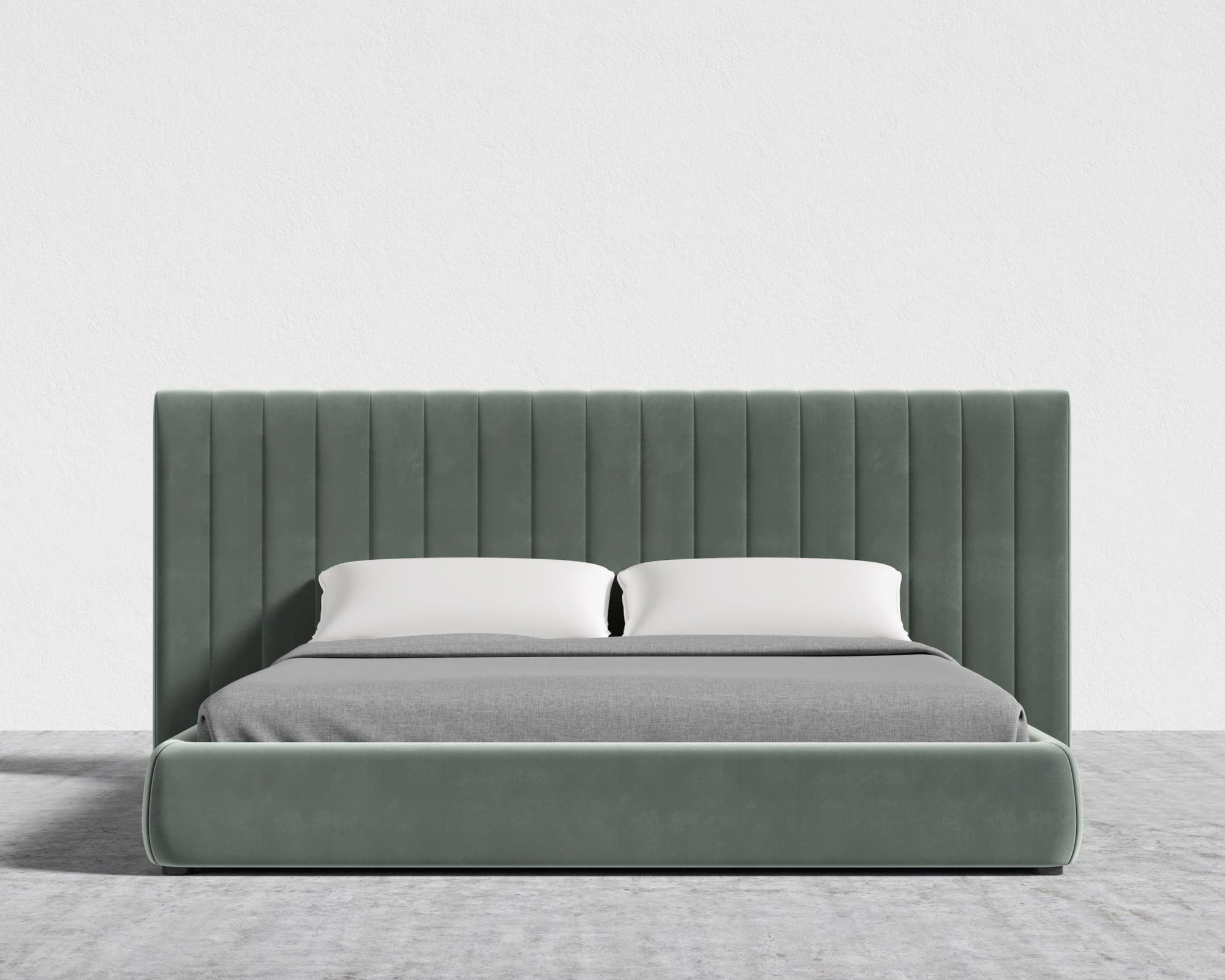 Berlin Bed - King, Plush Velvet - Moonstone
