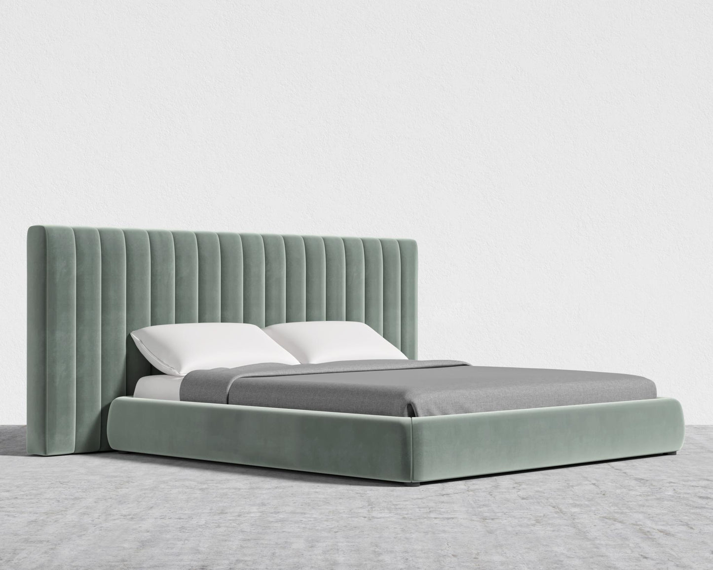 Berlin Bed - King, Plush Velvet - Moonstone