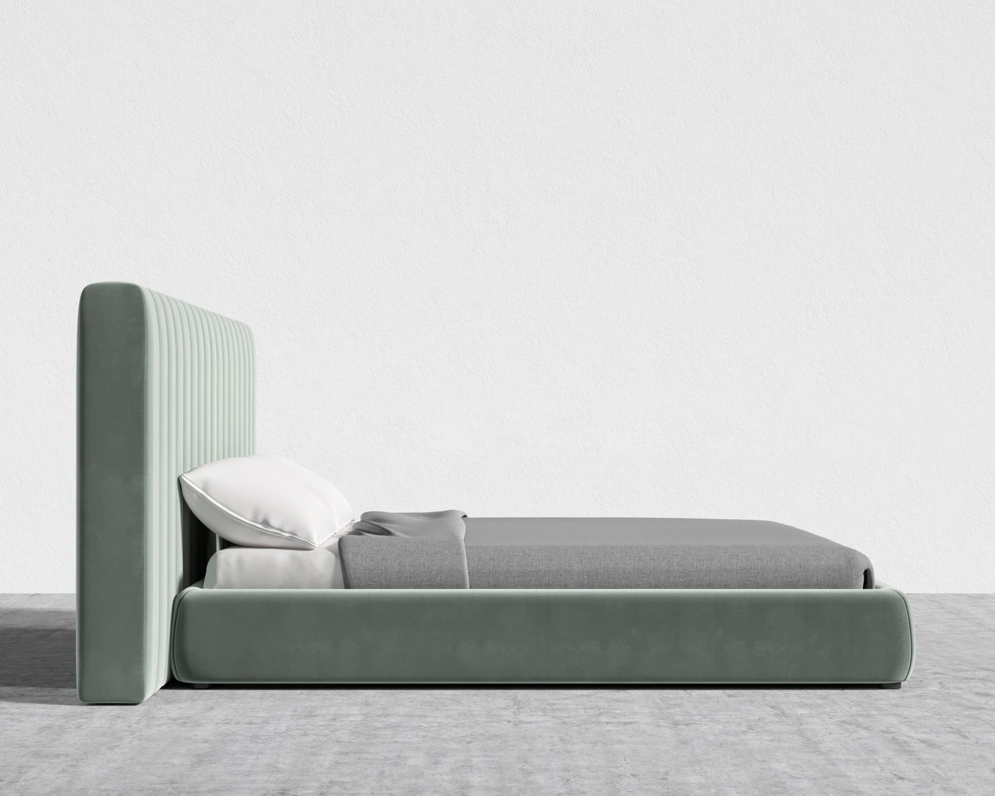 Berlin Bed - King, Plush Velvet - Moonstone