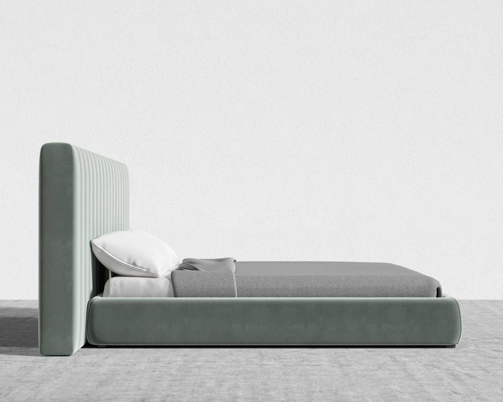 Berlin Bed - King, Plush Velvet - Moonstone