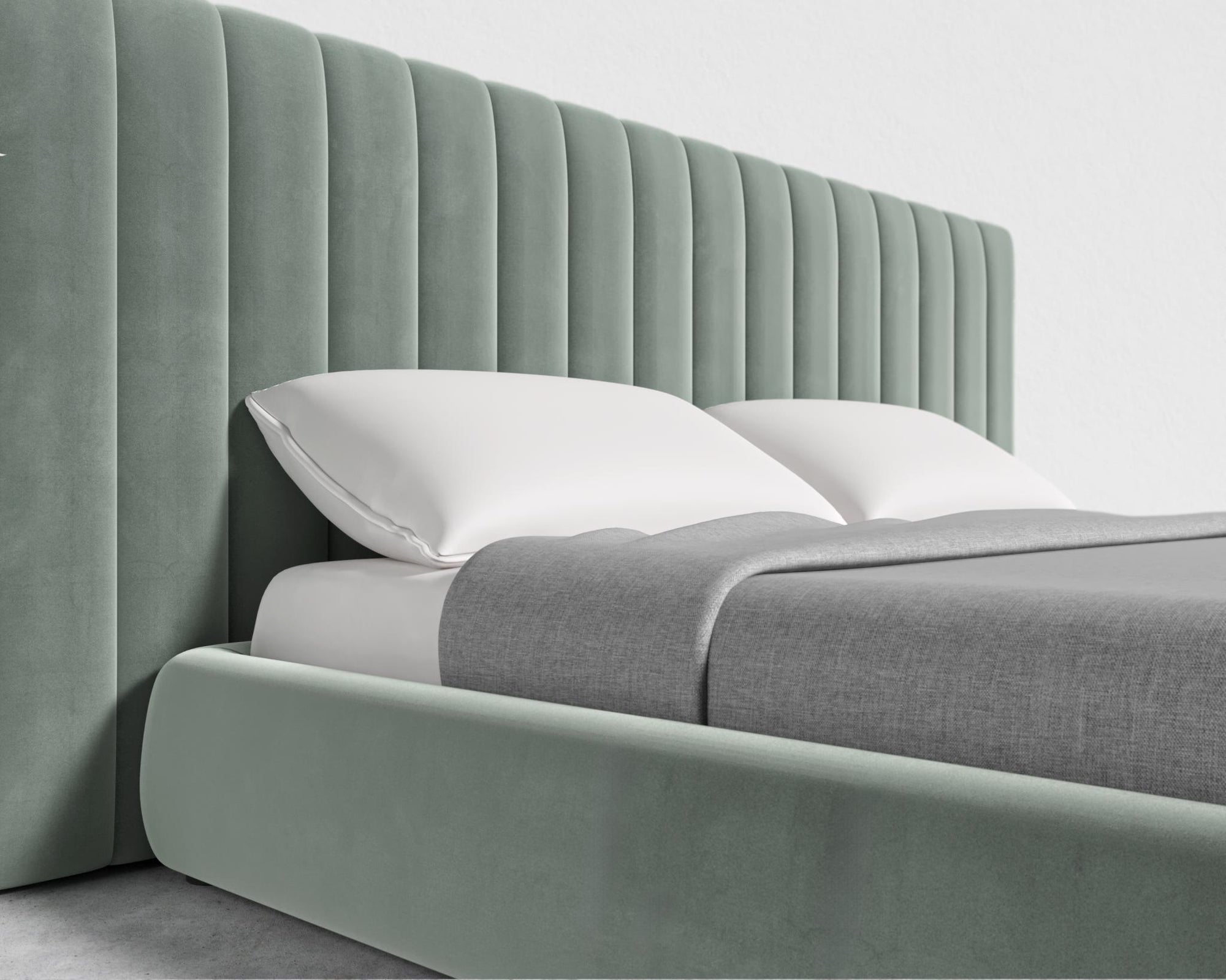 Berlin Bed - King, Plush Velvet - Moonstone