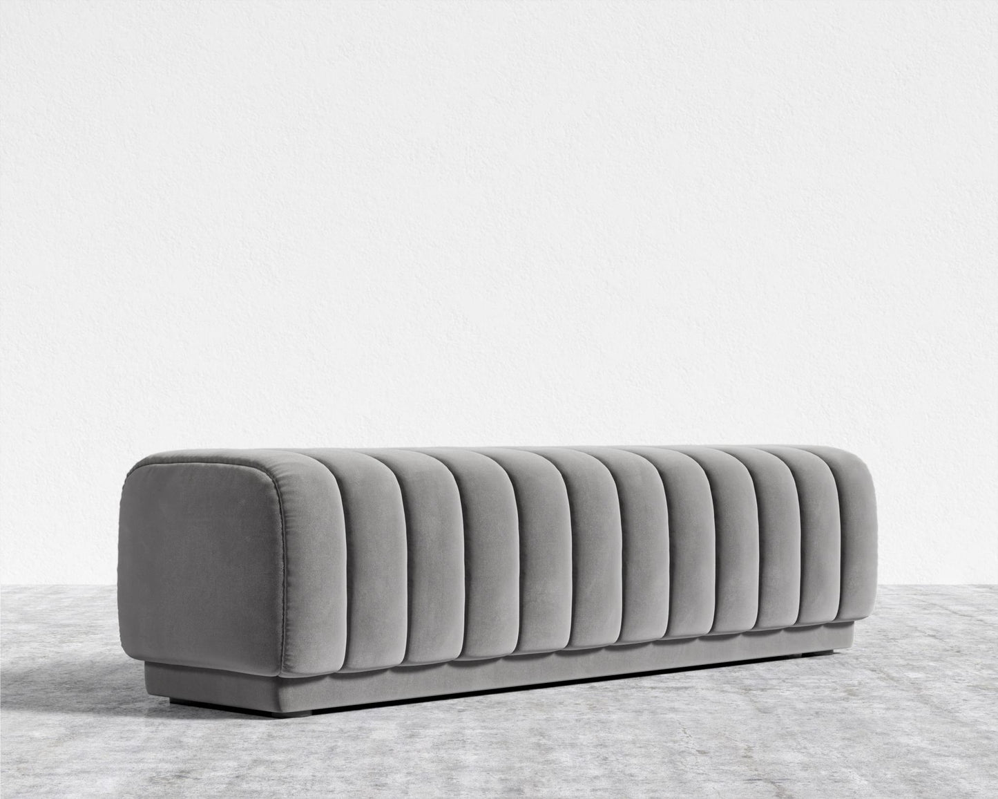 Berlin Bench - Plush Velvet - Glacier Grey