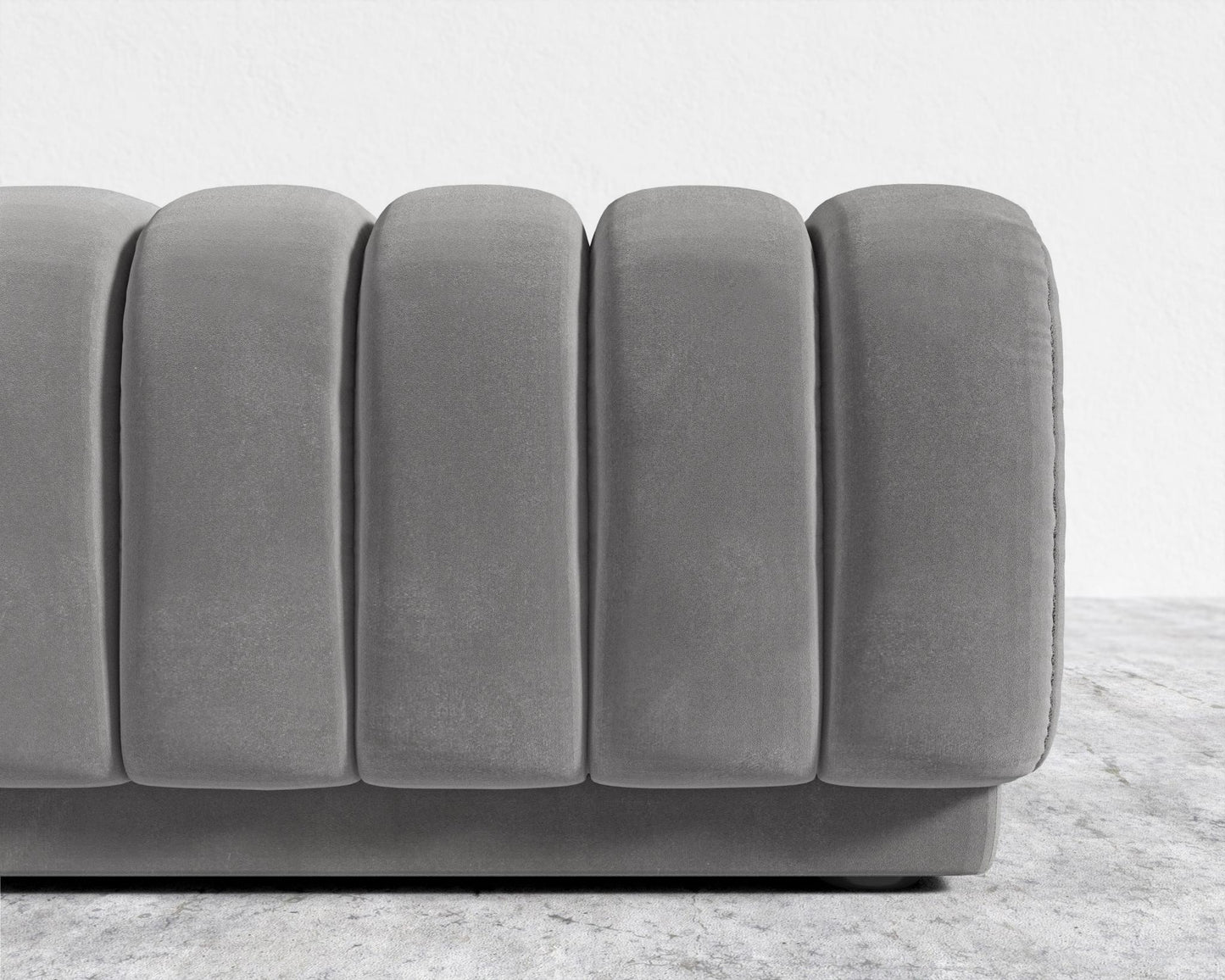Berlin Bench - Plush Velvet - Glacier Grey