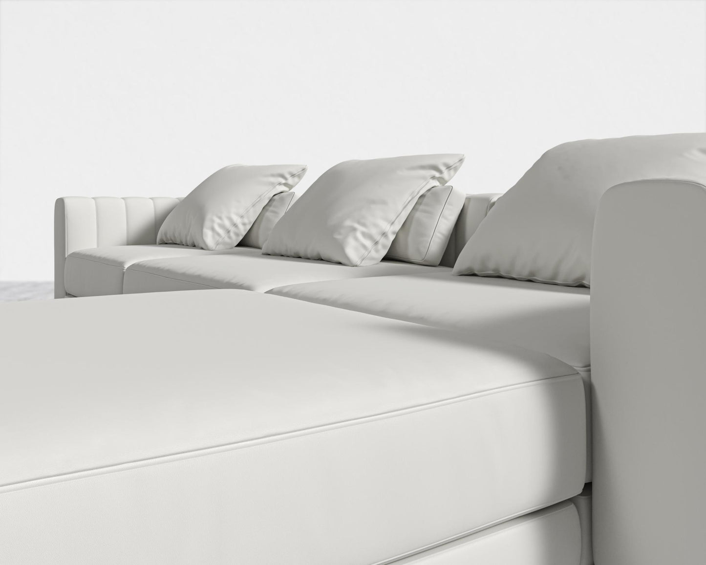 Berlin L-Sectional - Black - Berlin, Trento Microfiber Leather - Trento Eggshell