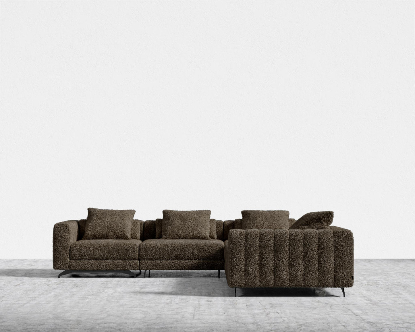 Berlin L-Sectional - Black - Berlin, Shearling - Espresso