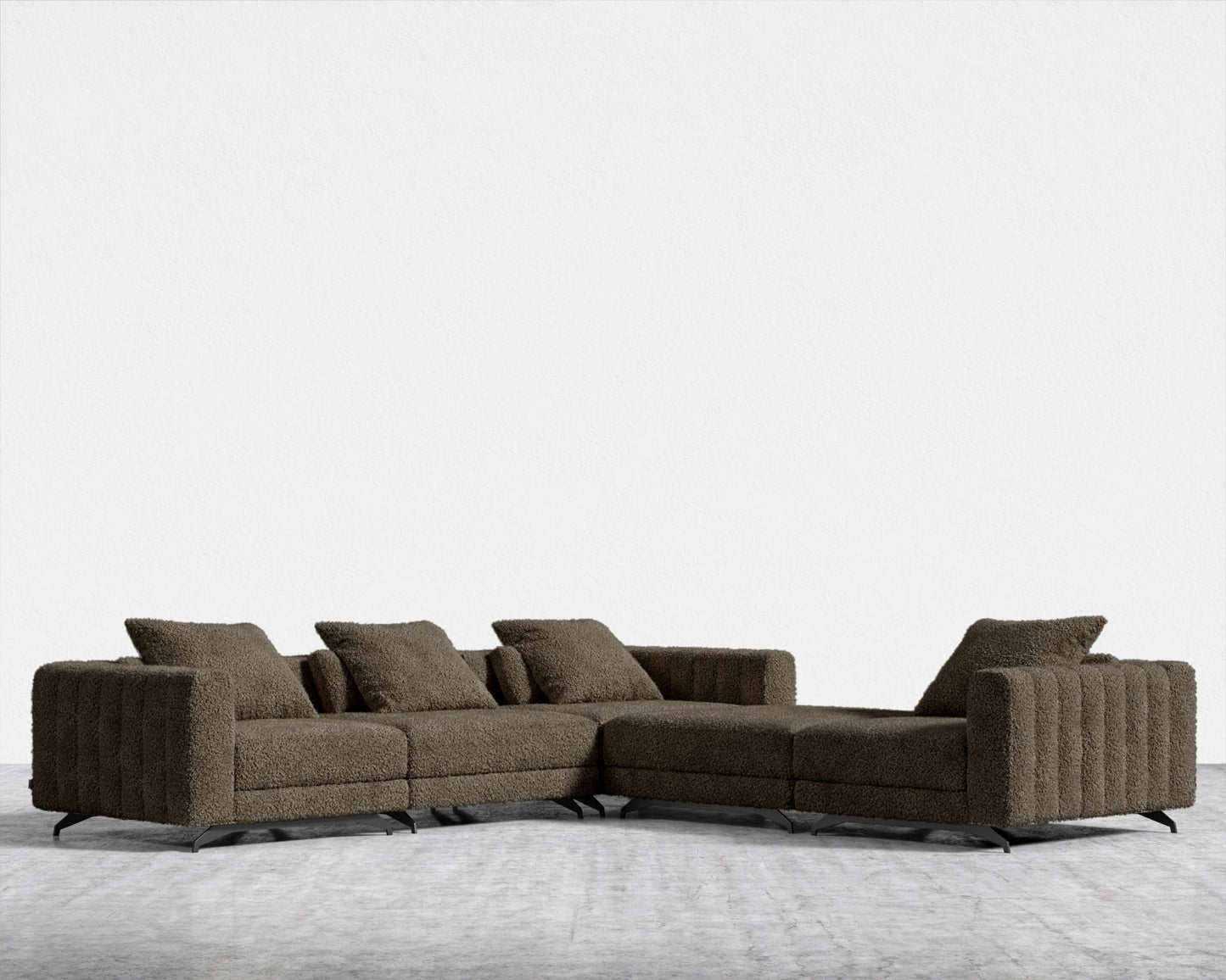 Berlin L-Sectional - Black - Berlin, Shearling - Espresso