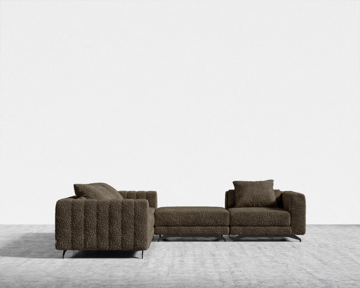 Berlin L-Sectional - Black - Berlin, Shearling - Espresso