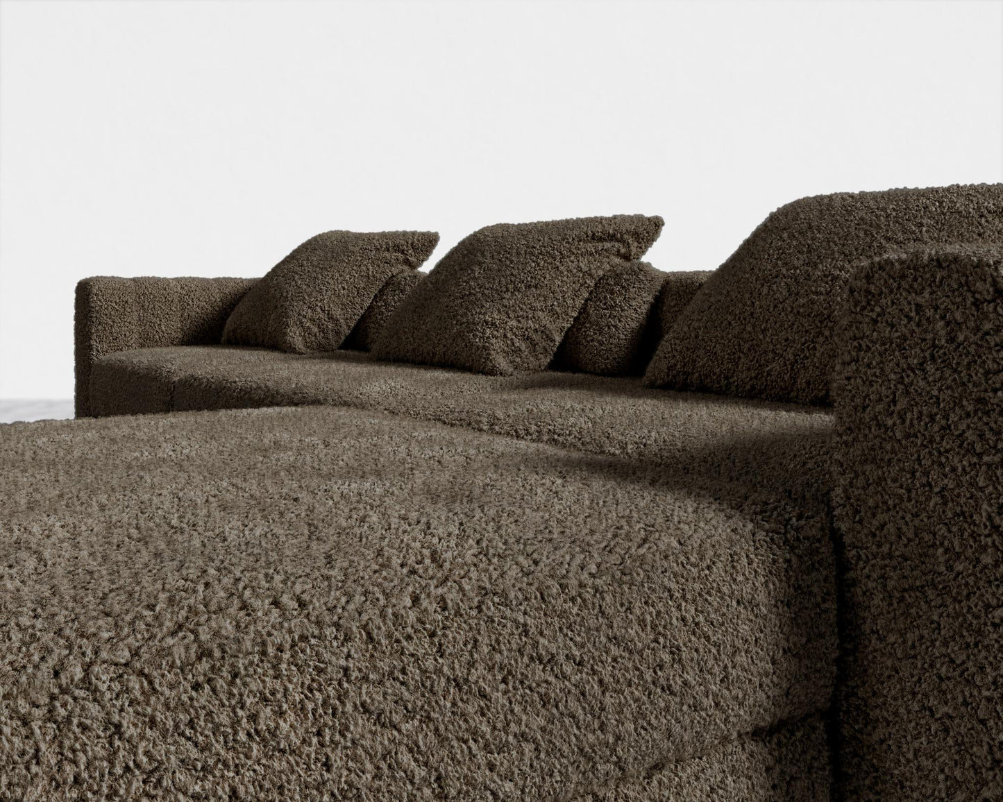 Berlin L-Sectional - Black - Berlin, Shearling - Espresso