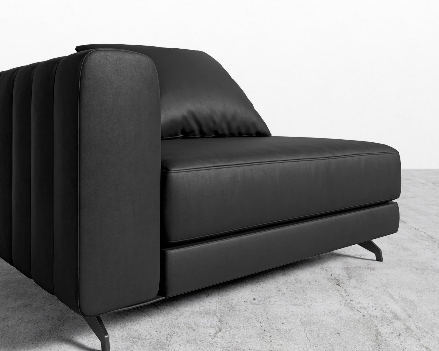 Berlin Left Arm - Black - Berlin, Microfiber Leather - Trento Jet Black