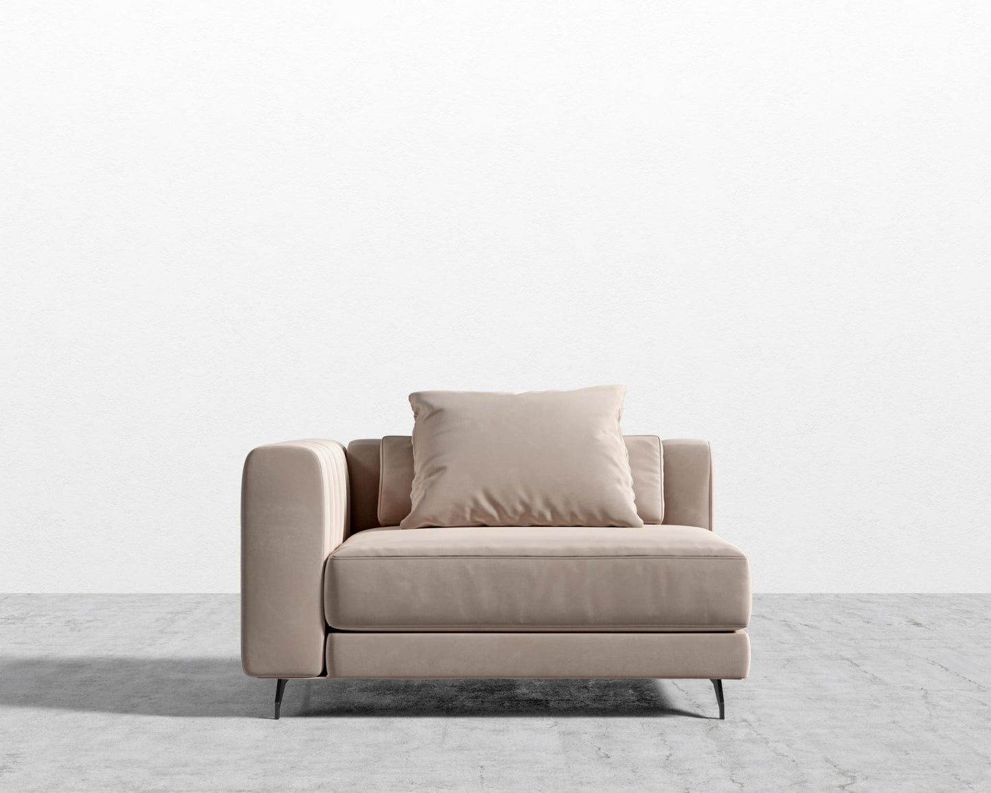 Berlin Left Arm - Black - Berlin, Plush Velvet - Blush