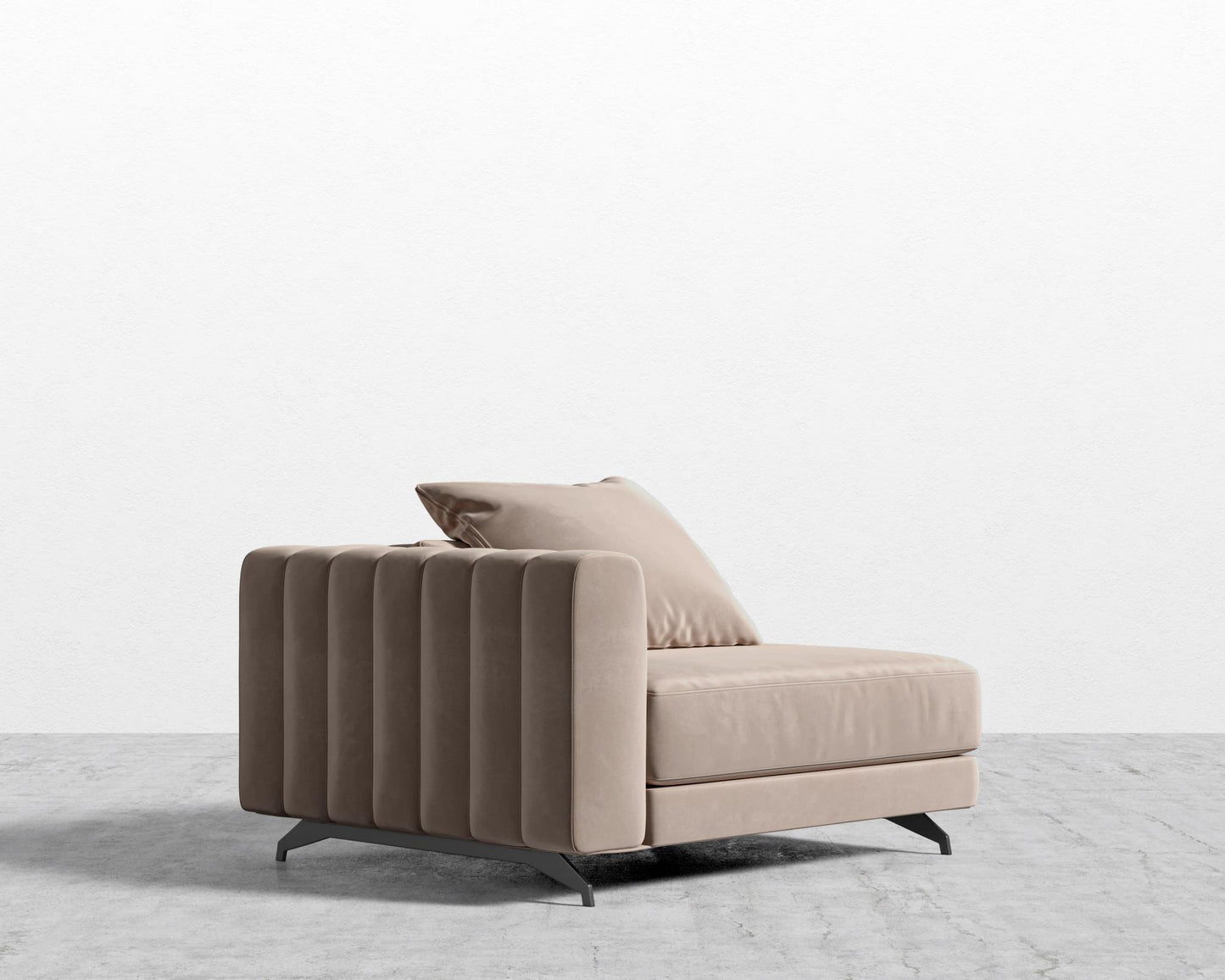 Berlin Left Arm - Black - Berlin, Plush Velvet - Blush