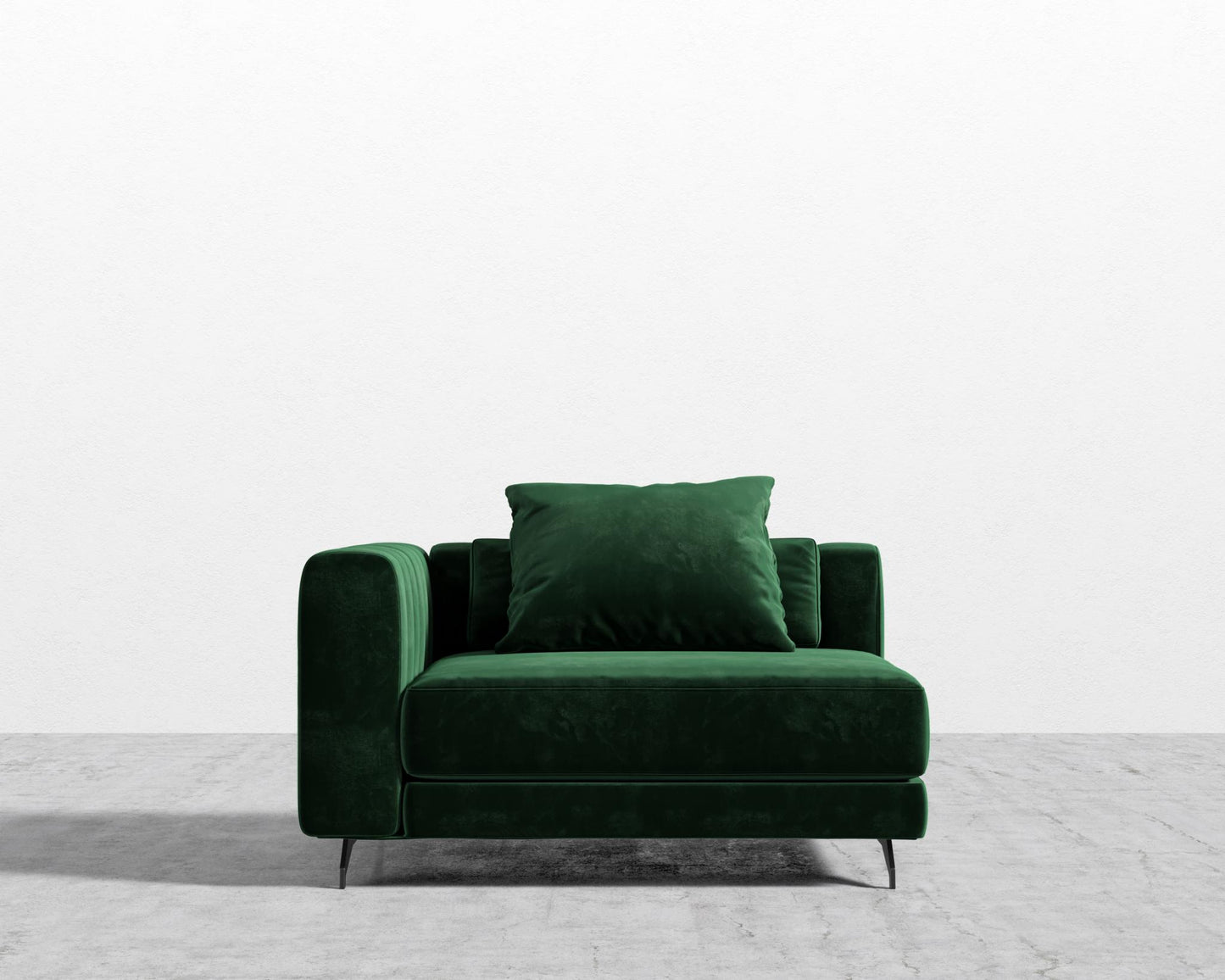 Berlin Left Arm - Black - Berlin, Plush Velvet - Moss