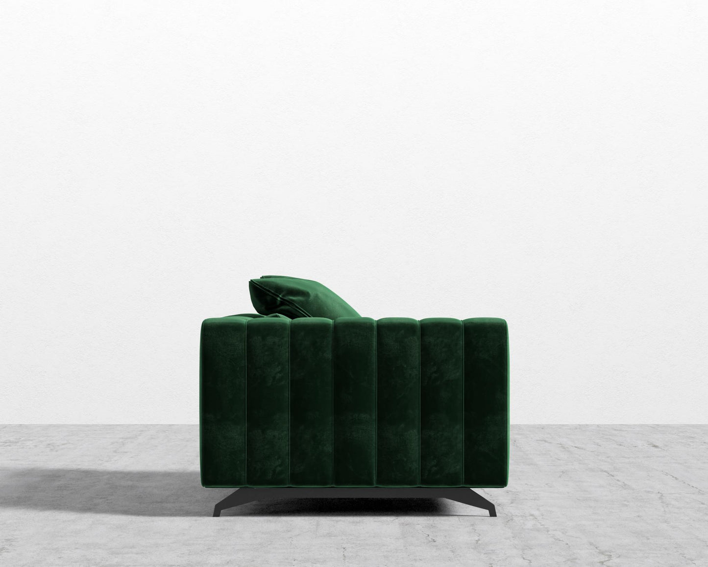 Berlin Left Arm - Black - Berlin, Plush Velvet - Moss