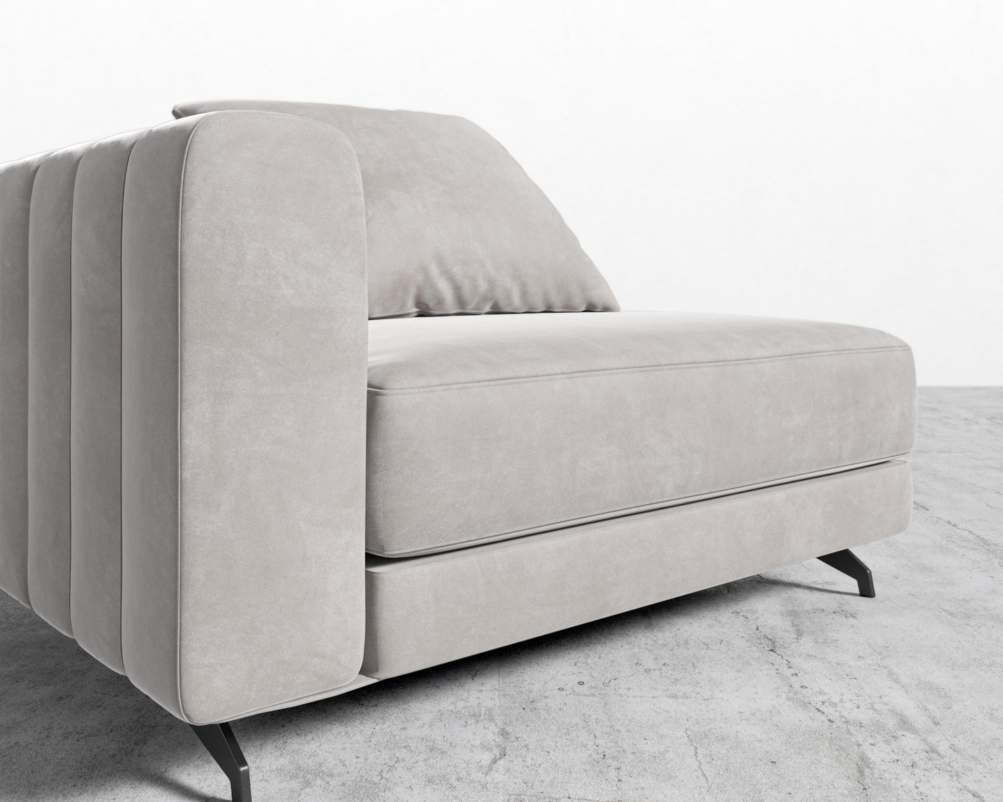 Berlin Left Arm - Black - Berlin, Venice Vegan Suede - Chiffon